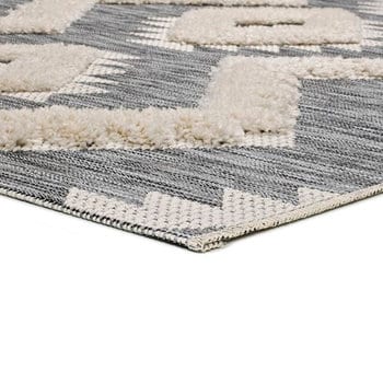 Alfombras 100% Polipropileno HEAT-SET FRISÈ Alfombra étnico apache blanco 55x110
