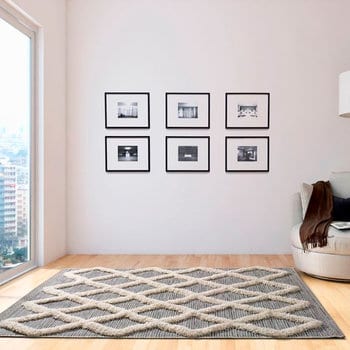 Alfombras 100% Polipropileno HEAT-SET FRISÈ Alfombra étnico apache gris 130x190