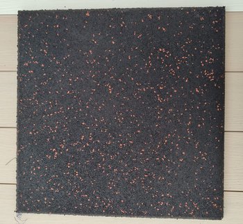 Caucho Homogéneo Negro/Rojo 50x50-1,5cm