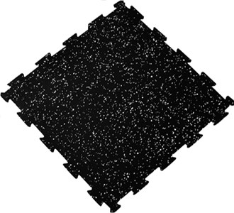 Caucho Homogéneo Negro con motas blancas Puzzle 1x1-0,5cm